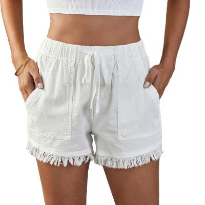 China Women Fringed Pocketed Casual Jean Denim Tassel Shorts Summer Breathable Fashion for sale