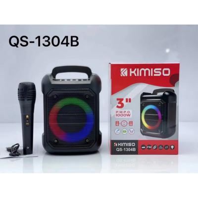 China Latest QS-1304B Small TWS Wireless Speaker KIMISO 3inch Multi Function Wireless Speaker With Microphone for sale