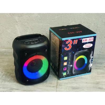 China Latest AM-303 Wireless Speaker Box 3inch Small Multi Function Speaker With RGB Lights for sale