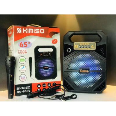 China Parlantes KIMISO 6.5inch Wireless Hot Sale QS-3606 Small Rechargeable Speaker With Microphone for sale