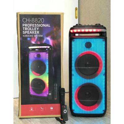 China New Parlantes KIMISO Large Subwoofer Speaker CH-8820 Dual Horn 8inch Wireless Speaker With Wireless Microphone for sale