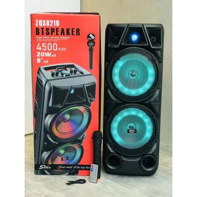 China ZQS-8210 Wireless Speaker ZQS Latest Dual Dual Horn 8 Inch Big Bass Speaker With Wireless Microphone for sale