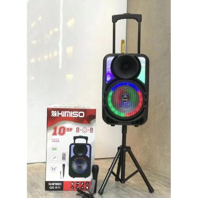 China Latest Speaker QS-911 Large TWS Rrolley Box KIMISO 10inch Wireless Speaker With Remote Control for sale