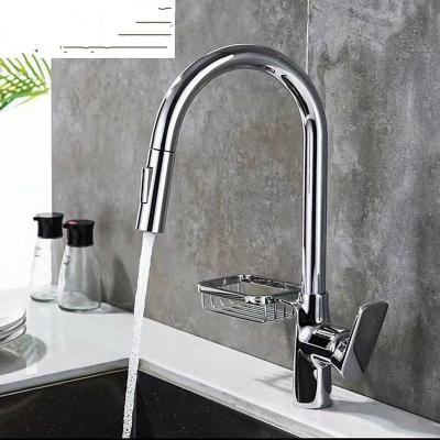 China Pull out all hot and cold water spray like a two speed water spray from kitchen copper faucet with basket soap box for sale