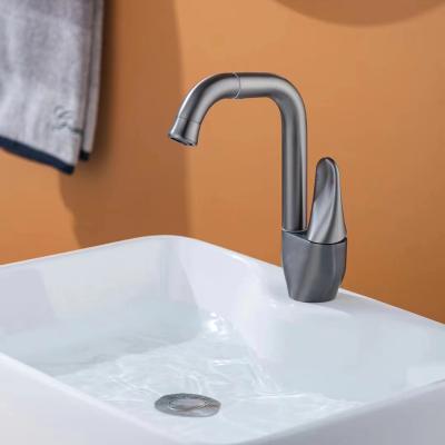 China Metered faucets pitch gray faucet basin rotating hot and cold faucet all faucet copper home creative factory outlet for sale