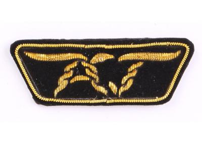 China Velvet School Uniform Embroidered Badge Golden Embroidered Sew On Patches for sale