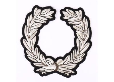 China Olive Branch Shape Bullion Wire Badges Shoulder  Embroidered Police Badges for sale