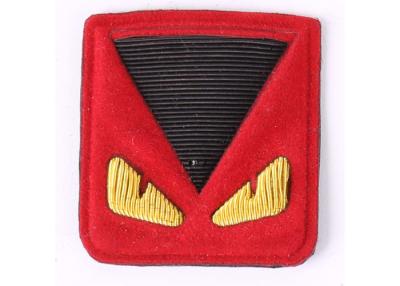 China Red / Yellow Bullion Wire Regimental Blazer Badges For Caps , Custom Blazer Patches for sale