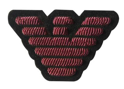 China Burgundy Bird Embroidered Uniform Patches Clothes Machine Embroidery Badges for sale