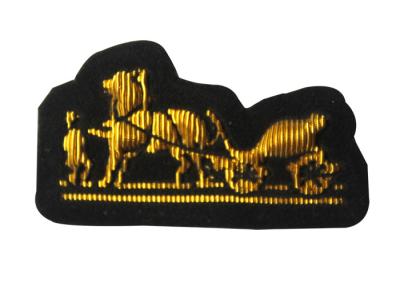 China Iron On Embroidered Jacket Patches , Carriage Pattern Embroidered Logo Patches for sale