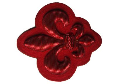 China Red Embroidered Club Badges Caps 3D Embossed Embroidered Sew On Patches for sale