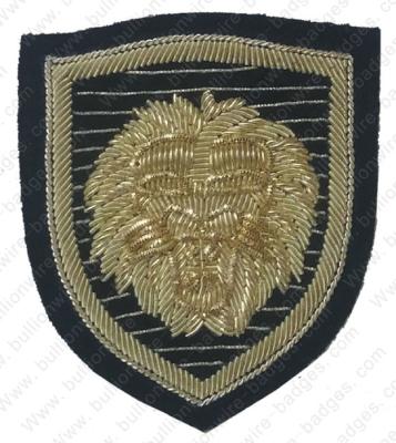 China Pocket embroidered bullion wire blazer badges ,Machine 3D embossed embroidered badge for creast for sale