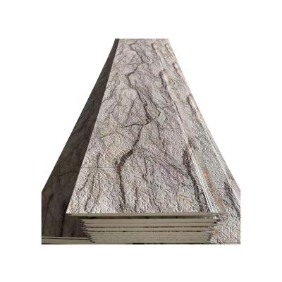 China lightweight insulation metal siding panel pu stone paypal stone wall panel fireproof pu roof panel for sale