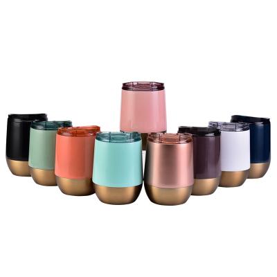 China Wholesale Sustainable NEW 12 oz Sublimation Double Wall Empty Empty Fashion Insulated Stainless Steel Wine Glass Tumblers For Party for sale