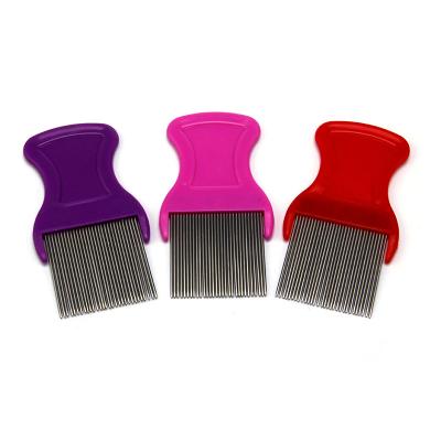 China Viable Lice Comb Metal Teeth Remove Nits Lice Fleas Comb Super Density Kids Adult Hair Density Pet Nits Comb for sale