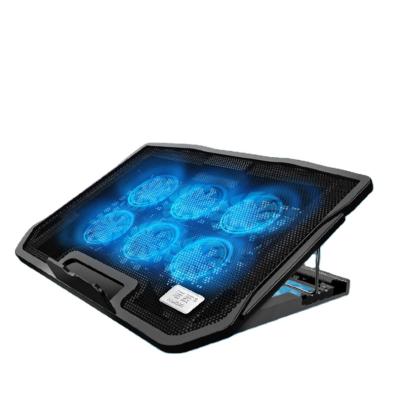 China Fans Foldable Adjustable Laptop Cooler 6 Pad Laptop Cooling USB Port For 14/15.6 Inch Gaming Laptop Cooler Stand for sale