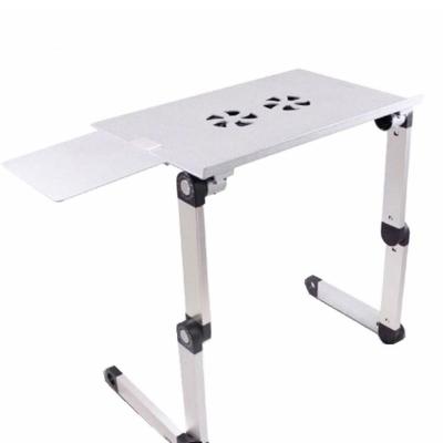 China Laptop Notebook Lap PC Folding Desk Portable Adjustable Folding Table (Height) Computer Adjustable Desks With Fan UBS Cooler Mouse Pad for sale