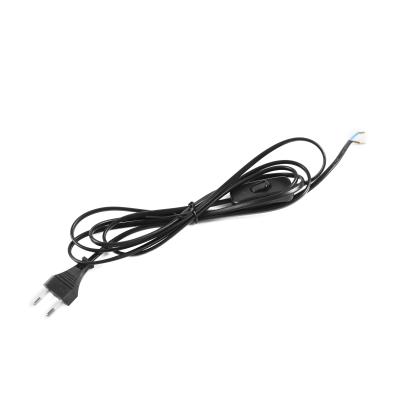 China Euro Home Appliance VDE Standard 2 Pin Power Cord With Switch Table Light Extension Cord for sale