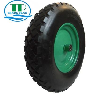 China Freestanding Farms Polyurethane Flat Cart Wheels PU Wheel 16inch for sale