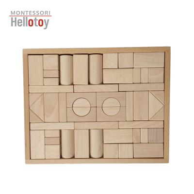 China 52pcs educational toy block set with box non natural liner geometry toy kids math montessori educational for sale