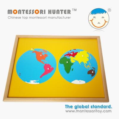 China Geography Montessori School Toys MDF World Puzzle Map for sale