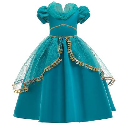 China New POLYESTER/Cotton Design Summer Short Sleeve Girls Jasmine Princess Party Princess Dress Casual Outfits for sale