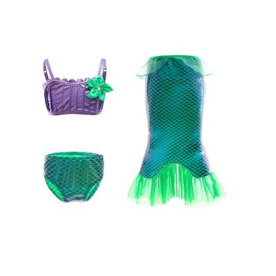 China Polyester Maker Halloween Cosplay Girl Kids Little Mermaid Fancy Dress Costume Three Piece Set for sale