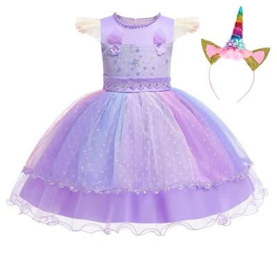 China 2021 New Products Girls Unicorn Kids Dress For Girl Breathable Sleeveless Dress For Birthday Party for sale