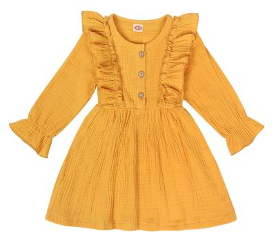 China 2021 Spring and Autumn New Girls Children's Breathable Cotton and Canvas Long Sleeve Princess Dress for sale