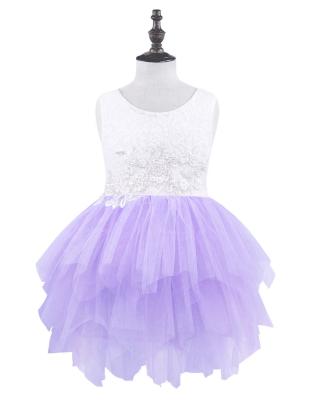 China Sleeveless Princess Birthday Dress Breathable Lace Tutu Girl's Tulle Fancy Dress Bridesmaids Costume for sale