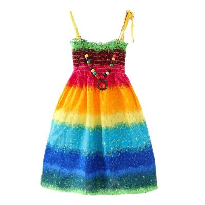 China Hanyiyu Breathable 2021 Summer Girls Beach Dress Big Children's Sling Dress Casual Clothes New For Amazon for sale