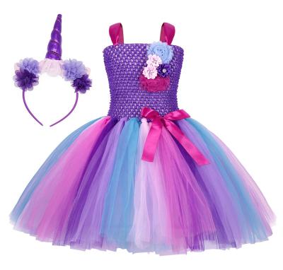 China Viable New Product Stage Performance Tutu Princess Dress Girl Dress Net Purple Children's Princess Dresses for sale