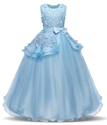 China Wholesale Girls Sleeveless Wedding Party Kids Regular Floor Length Princess Party Dresses Evening Dress For Amazon for sale