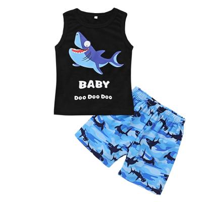 China New summer children's clothing set casual boy shirt and shorts set child boutique clothing children's suit for sale