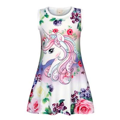 China Breathable Unicorn Flowers Robe Kids Sleepwear Pajamas Pajamas Casual Nightgowns Summer Children Girls Sleepwear For Kids for sale