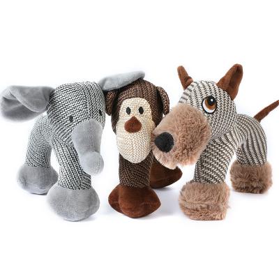 China Wholesale Viable Dog Plush Toys Toy Plush Cute Animals Pet Durable Dog Teeth Chew Interactive Plush Toy for sale