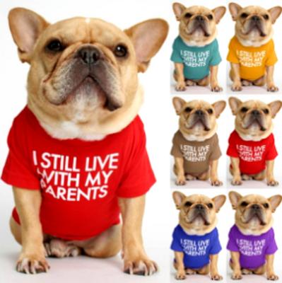 China Viable In Running Design Dog Clothes Letter Pet Clothes Summer Thin Breathable Shirt Lightweight Clothing Pet Teams 2022 Dog Clothes for sale