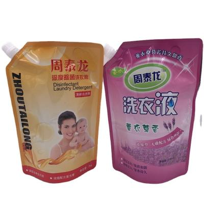 China Disposable Liquid Laundry Detergent Color Printing PA Material Spout Bags for sale