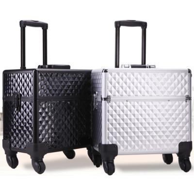 China Wholesale SORISE Aluminum Brand Made In China Silver Aluminum Balance Trolley Makeup Case Stock Goods for sale