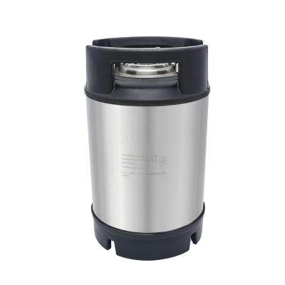 China Brand New Gallons Home Brew 304 Stainless Steel 2.5 Barrel Draft Beer Cornelius Ball Lock Beer Keg 9.5 Liter With Rubber Handle for sale