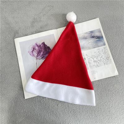 China Beauty Customized Wholesale Stocked Christmas Santa Claus Christmas Hat For Blank Sublimation Transfer for sale