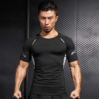 China Anti-pilling wholesale under tight running sports top quick-dry advertising promotion customize compress T-shirt for sale