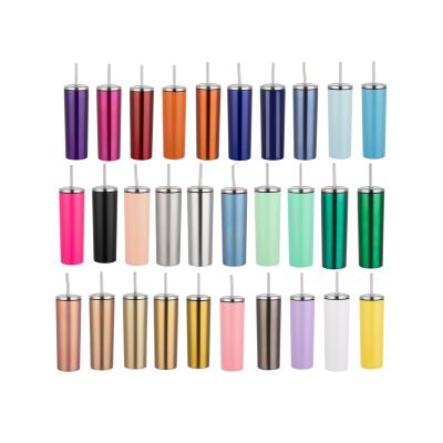 China American Style Stainless Steel Straw 20oz Double Walled Tumblers Multi Colors In Stock Drink Loudly With Screw On Lid And Stainless Steel Straw for sale