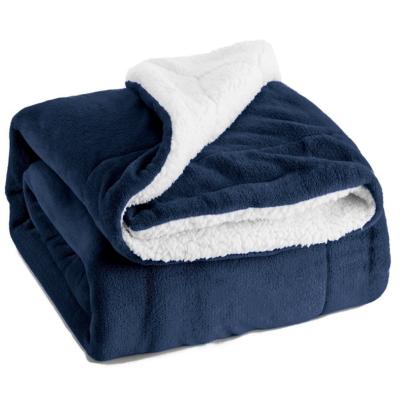 China Customized HOT Double Layer Soft Queen Throw Warm Double Layer Winter Sherpa Blanket for sale