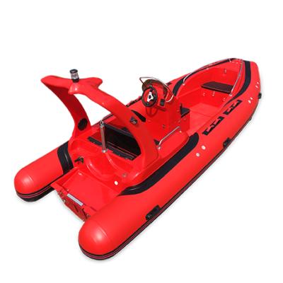 China Warter Sports 5.8m Hypalon or PVC Luxury Yacht Fiberglass Hull Inflatable Boat Semi Rigid Inflatable Rowing Yacht for sale