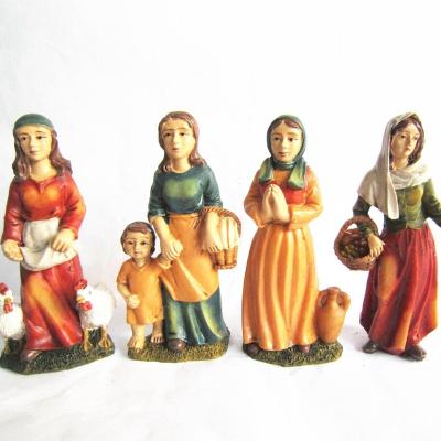 China Resin Autumn Harvest Pilgrim Collection of Europe for Table or Desk Top Display, Thanksgiving Scene Decorative Figure for sale