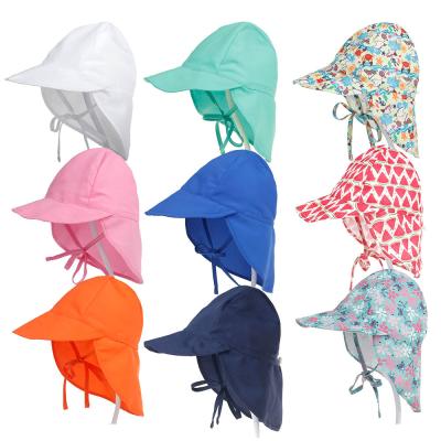 China 100% Polyester Sun Visor Neck Cover Beach Suit Kids Upf Toddler Beach Fin Summer Swimming Hat 2021 For Kids Boys for sale