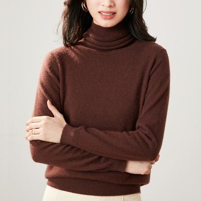 China new Anti-wrinkle winter turtle neck pullover cashmere sweater for women slim knitted sweater for sale