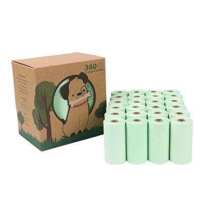 China 24 Rolls Flushable Sustainable Green Degradable Cute Dog Poop Dog Poop Premium Carrying Bags Organic for sale