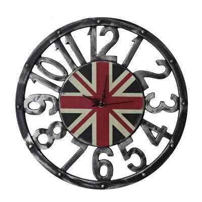 China Large Size Calendars MDF Flag Decoration Wall Clock for sale